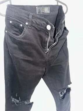ORO Los Angeles, Slim Straight Black Denim w/Zippers
